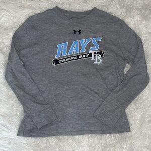 Tampa Bay Rays Thermal Shirt Long Sleeved Youth Large Under Armour Gray